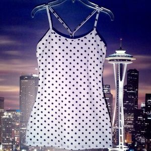 Lululemon Polka Dot Fitted Racer Back Tank